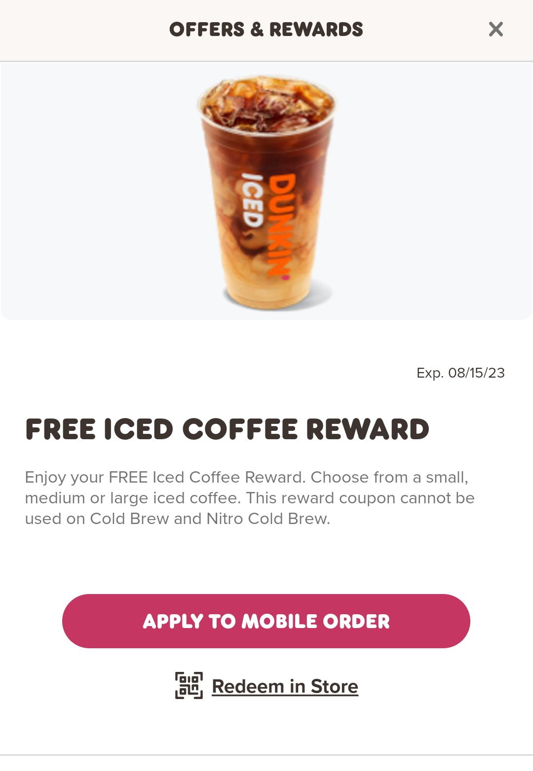 FREE Large Iced Coffee from Dunkin’ Donuts!!!